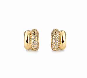 Brinco Duo Cravejado – Banho Ouro