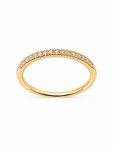 Anel Aparador Cravejado com Zircônias – Banho em Ouro – Tamanho 18