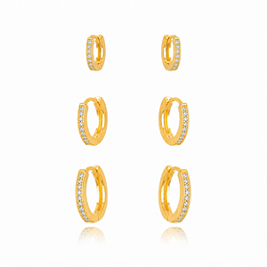 Brinco Trio de Argolas – Banho em Ouro Amarelo 18K