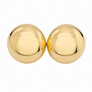 Brinco Meia Esfera Liso– Banho em Ouro