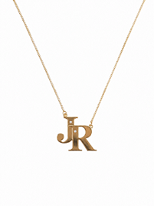 Colar Monograma Personalizado "JR"– Banho em Ouro Amarelo 18K