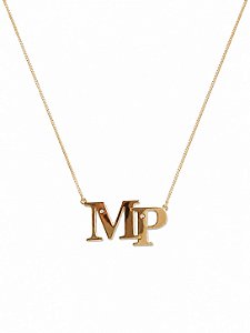 Colar Monograma Personalizado "MP"– Banho em Ouro Amarelo 18K