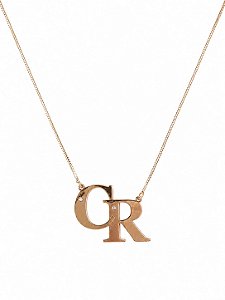 Colar Monograma Personalizado "CR"– Banho em Ouro Amarelo 18K