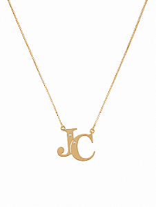 Colar Monograma Personalizado JC– Banho em Ouro Amarelo 18K