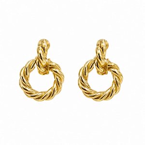 Brinco Argola Torcida – Banho em Ouro