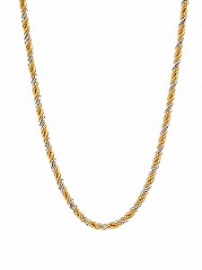 Choker Cordão Baiano Bicolor – Banho em Ouro e Ródio Branco