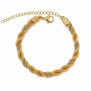 Pulseira Bicolor Crodão Baiano – Ouro e Ródio