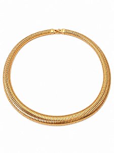 Choker Articulado Texturizado - Banho em Ouro