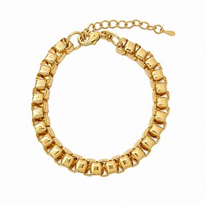 Pulseira Articulada Banho em Ouro Amarelo 18K