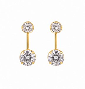 Brinco Ear Jacket Ponto de Luz – Banho em Ouro