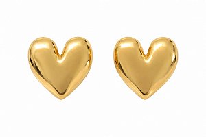 Brinco Coração Bold – Banho em Ouro Amarelo 18K