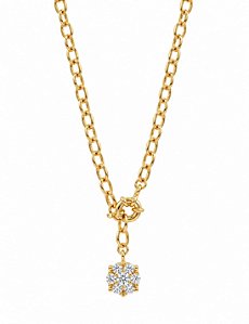 Colar Elo com Pingente Ponto de Luz – Banho em Ouro Amarelo 18k