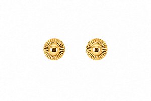 Brinco Solar Texturizado Banho em Ouro 18K
