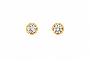 Brinco Ponto de Luz 6mm Banho em Ouro 18K