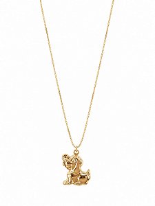 Colar Pet Cachorro com Banho em Ouro Amarelo 18K