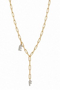 Colar Gravata Personalizado com 2 Letras – Bicolor