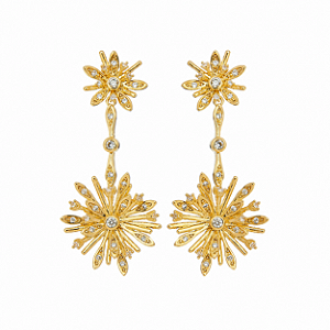 Brinco Flor Micro Zircônias – Banho em Ouro Amarelo 18K