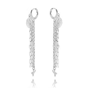 Brinco Religioso Argola Correntes Pingente Mix