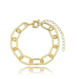 Pulseira com Elos Ovais e Lisos