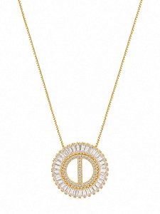 Colar Mandala Navete Letra I – Banho em Ouro Amarelo 18k