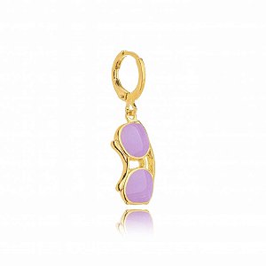 Pingente Óculos Esmaltado Color - Ouro Lilás