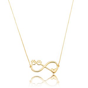 Colar Infinito com Patinha Banhado a Ouro 18K – Linha Pet | Marabela