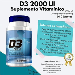 D3 2000 UI Suplemento Vitamínico - D'poan - 60 Cápsulas