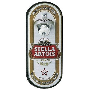 Abridor de cerveja de parede oval - Cerveja Stella Artois