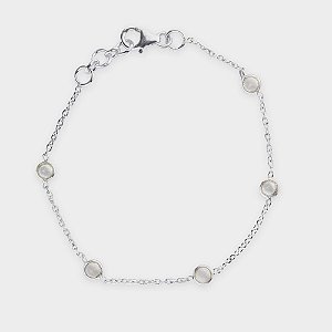 Pulseira Flat em Prata e Cristal