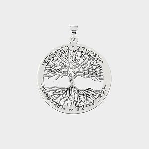 Pingente Árvore da Vida com Alfabeto Theban em Prata 925