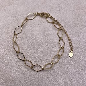 Pulseira Losangos Semijoia Ouro