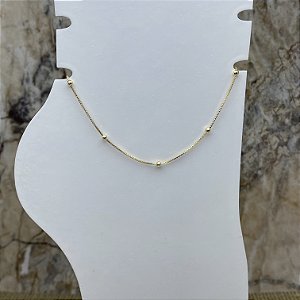 Tornozeleira Bolinhas Delicadas Semijoia Ouro