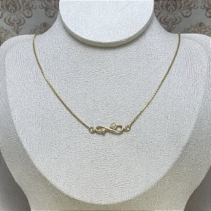 Colar Infinito com Coração Semijoia Ouro