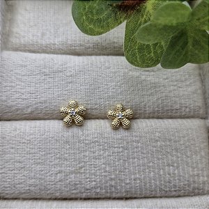 Brinco Florzinha Semijoia Ouro