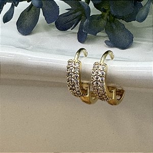 Brinco Argolinha Crav P Semijoia Ouro