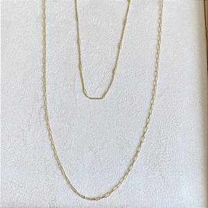 Colar Duplo Canutilho Semijoia Ouro