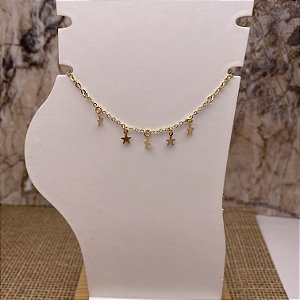 Tornozeleira Estrelinhas Semijoia Ouro