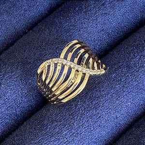 Anel Olívia Semijoia Ouro