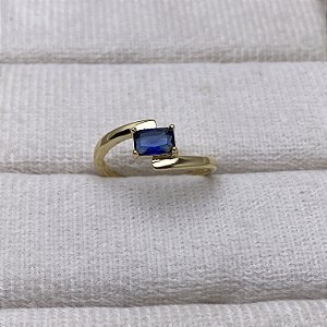 Anel Bruna Azul Semijoia Ouro