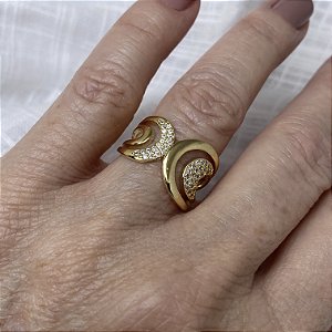 Anel Reflexo Semijoia Ouro