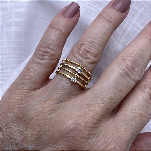 Anel Verônica Semijoia Ouro