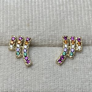 Brinco Arco-íris Semijoia Ouro