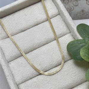 Colar Dupla Veneziana Semijoia Ouro