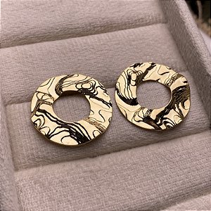 Brinco Orgânico Redondo Semijoia Ouro
