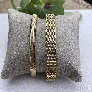 Pulseira Lacraia M Semijoia Ouro