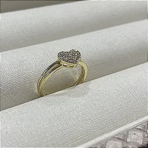 Anel Coração Pavezinho Semijoia Ouro