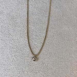 Colar Ponto de Luz Delicada Semijoia Ouro