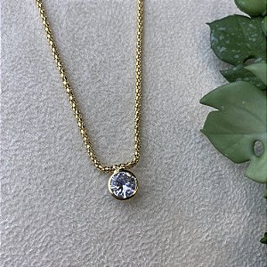 Colar Ponto de Luz Malha Semijoia Ouro