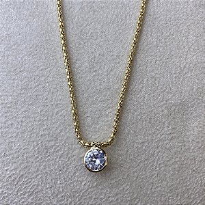 Colar Ponto de Luz Malha Semijoia Ouro