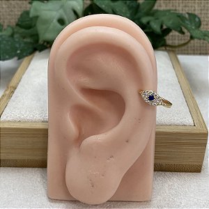 Brinco Falso Piercing Olho Grego Unid. Semijoia Ouro